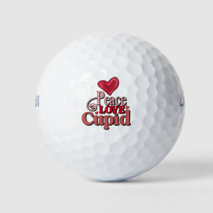 Golf Valentine's Day to golfer with love red heart Balls