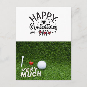 Golf Valentine's Day with golf balls for Golfer Postcard