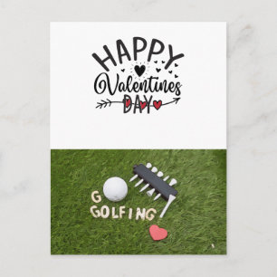 Golf Valentine's Day with golf balls for Golfer Postcard