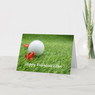 Golf Valentine's Day with love and golf ball Holiday Card