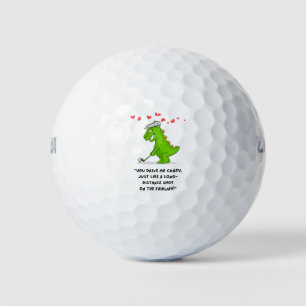 Golf Valentine's Day with red heart Balls