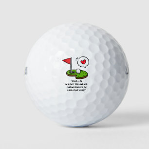 Golf Valentine's Day with red heart Balls