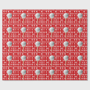 Golf Valentine's  to golfer with love on red  Wrapping Paper