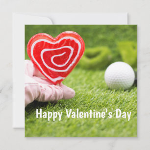 Golf Valentines with Love tee with heart on green