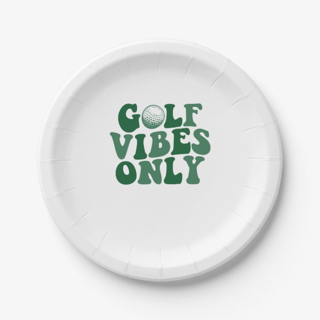 Golf Vibes Only, Golf Lover Paper Plate (Front)