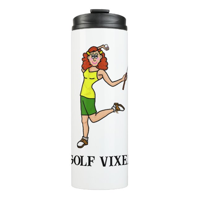 Golf Vixen Female Golfer Thermal Tumbler (Front)