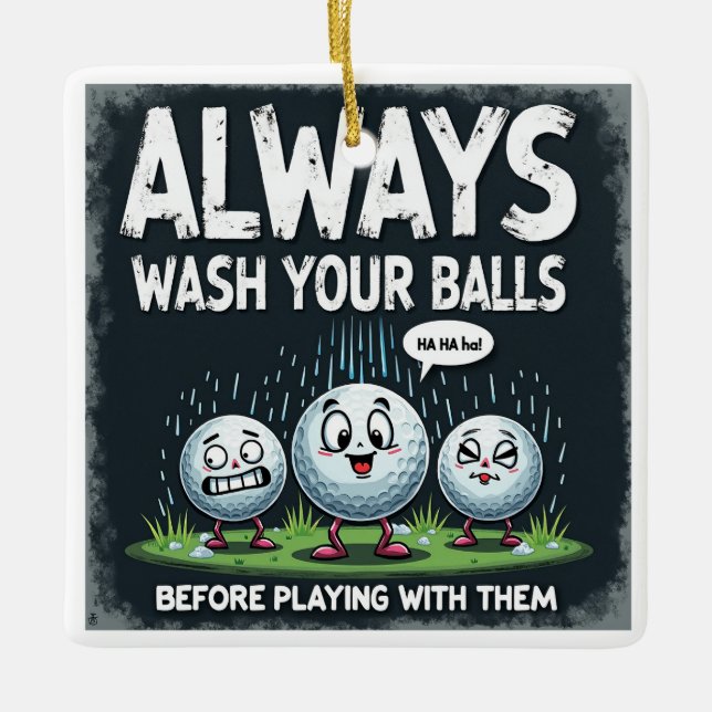 Golf Wash Your Balls Ornament (Front)