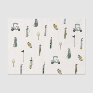 Golf Watercolor Blue and Green Tissue Paper