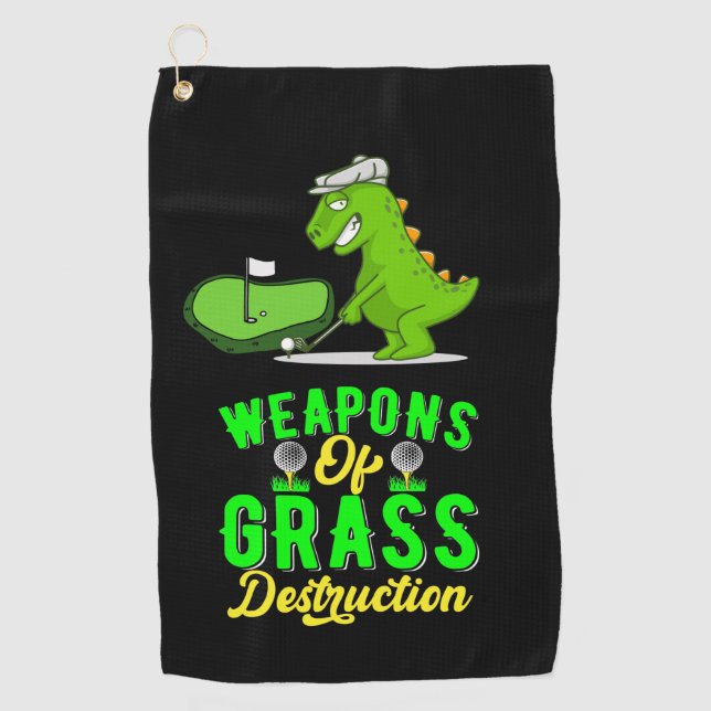 Golf Weapon of Grass Destruction with Dinosaur  Towel (Front)