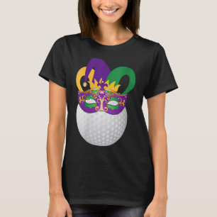 Golf Wearing Mardi Gras Carnival Mask Golf Lover T-Shirt