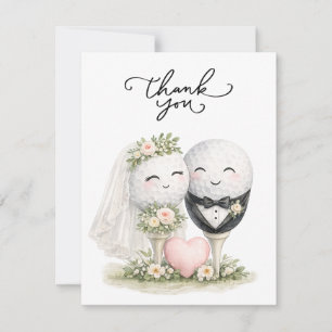 Golf Wedding bride and groom Card