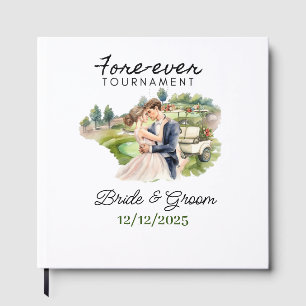 GOLF Wedding Bride and Groom Golfer Golf Balls Guest Book