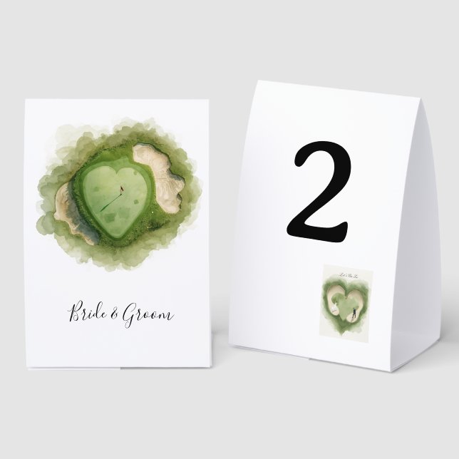 Golf Wedding  Bride and Groom on putting green (Front/Back)