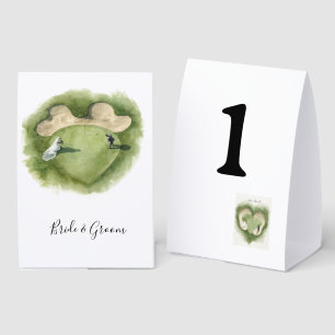 Golf Wedding  Bride and Groom on putting green