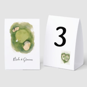 Golf Wedding  Bride and Groom on putting green