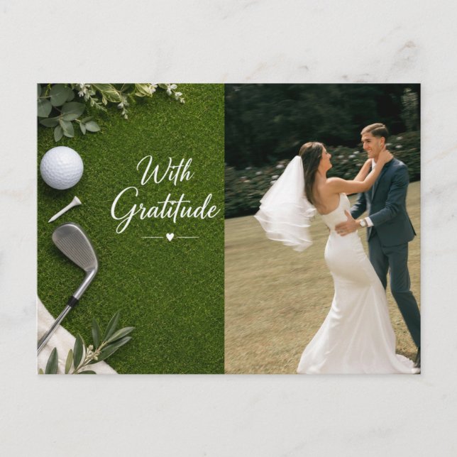 Golf Wedding create your own photo Postcard (Front)