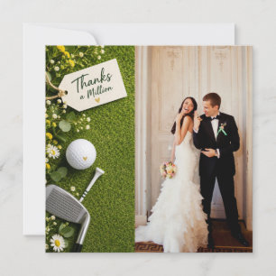 Golf Wedding create your own photo Thank You Card