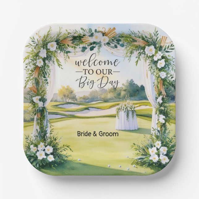 Golf Wedding Decorations at the Green Paper Plate (Front)