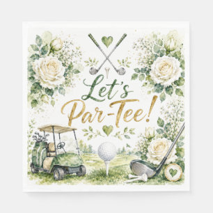Golf Wedding Floral Let's Par Tee Napkin