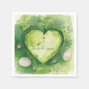 Golf wedding heart shaped golf course napkin