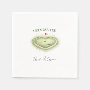 Golf wedding heart shaped golf course napkin