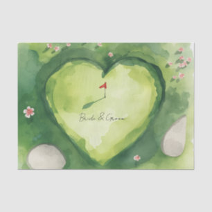 Golf wedding heart shaped golf course tissue paper