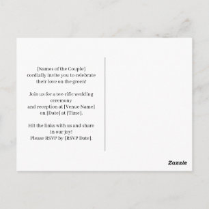 Golf Wedding Invitation card golf bsll with love