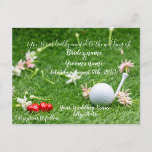 Golf Wedding Invitation card golf bsll with love