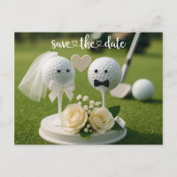 Golf Wedding Iwith two golf ball on green grass