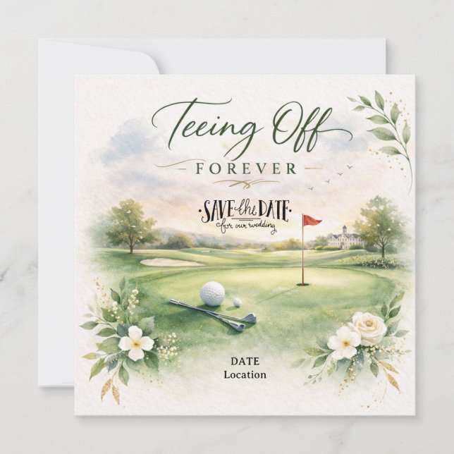 GOLF WEDDING Let’s Par-Tee Save the Date (Front)