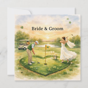 Golf Wedding Lucky in Love St. Patrick's Day theme Invitation