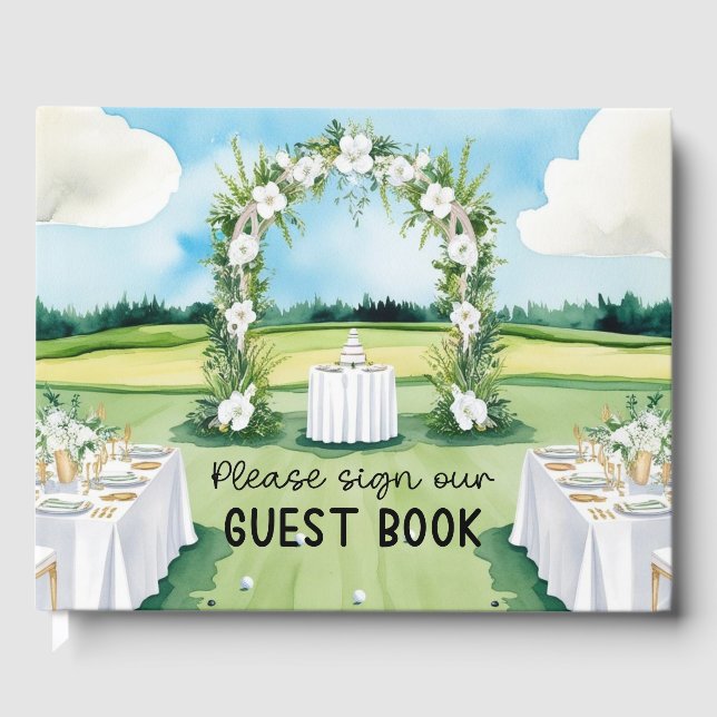 Golf Wedding on the golf course Guest Book (Front)