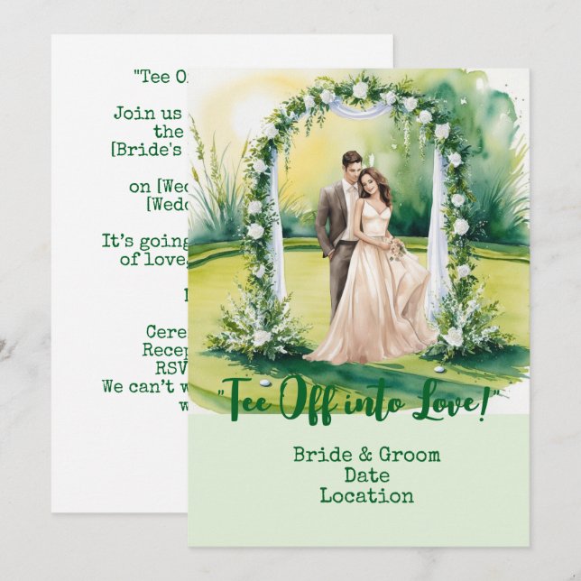 Golf Wedding on the golf course Invitation (Front/Back)