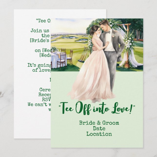 Golf Wedding on the golf course Invitation (Front/Back)