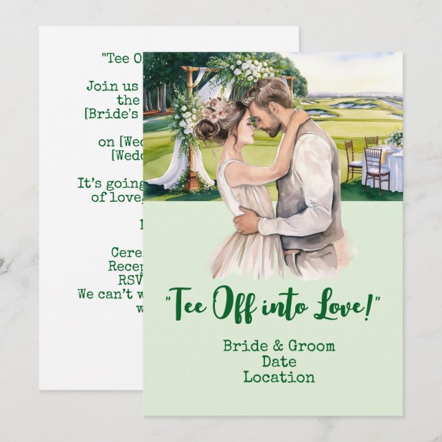 Golf Wedding on the golf course Invitation (Front/Back)