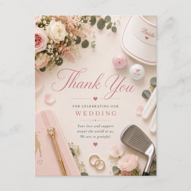Golf Wedding  Postcard (Front)