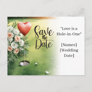 Golf Wedding Save the Date Elegant Golf Course Announcement Postcard