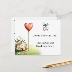 Golf Wedding Save the Date Elegant Golf Course Postcard