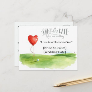 Golf Wedding Save the Date Elegant Golf Course Postcard