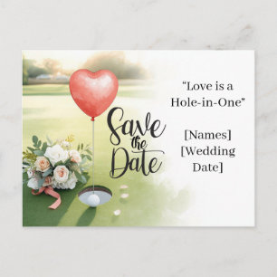 Golf Wedding Save the Date Elegant Golf Course Postcard