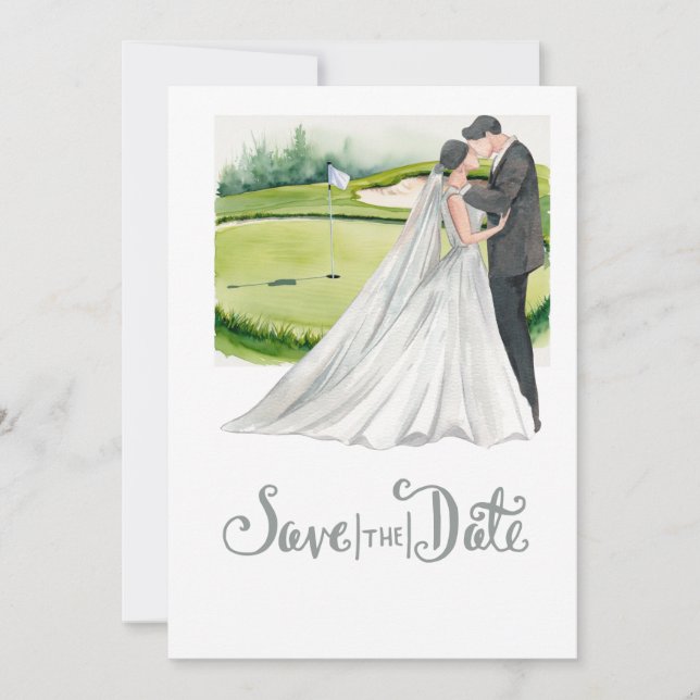Golf Wedding Save the Date Golf themed  Invitation (Front)