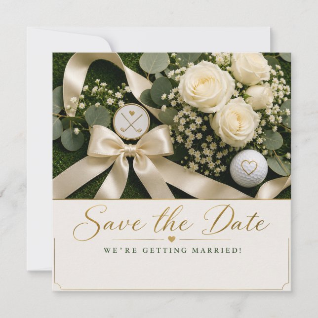 Golf Wedding Save the Date Invitation  (Front)