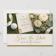 Golf Wedding Save the Date Invitation 