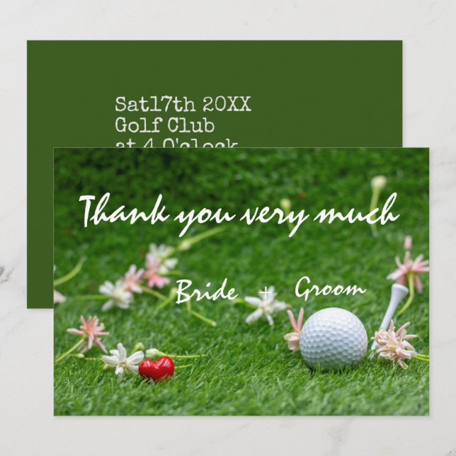 Golf Wedding thank you card (Front/Back)