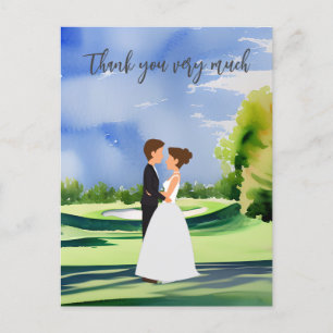 Golf  wedding Thank you card for golfer 