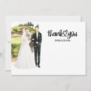Golf Wedding Thank you card for Golfer watercolor