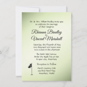 Golf Wedding Theme Green Invitations