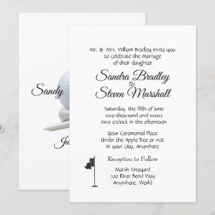 Golf Wedding Theme  Invitation