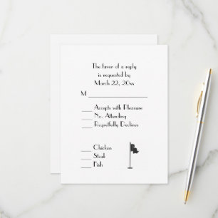 Golf Wedding Theme White Menu RSVP