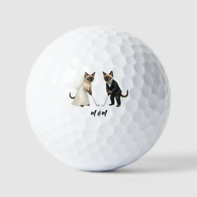 Golf Wedding themed for Cat Lovers Bride and Groom Balls (Front)